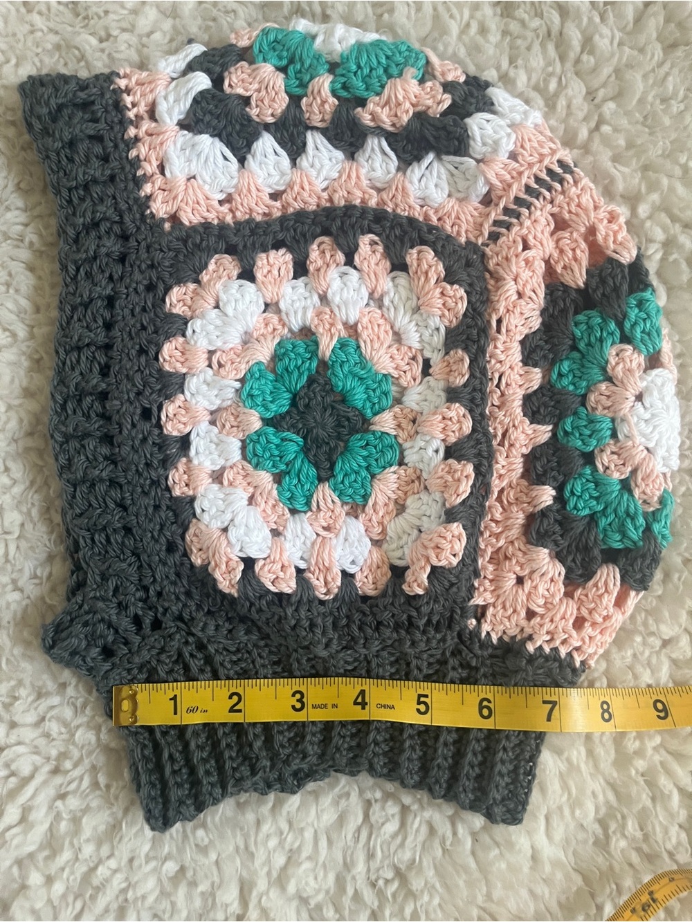 Crochet Granny Square Balaclava Hood - Picture 5 of 7